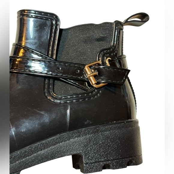 Chunky Heel Waterproof Ankle Rain Boots - Picture 5 of 9